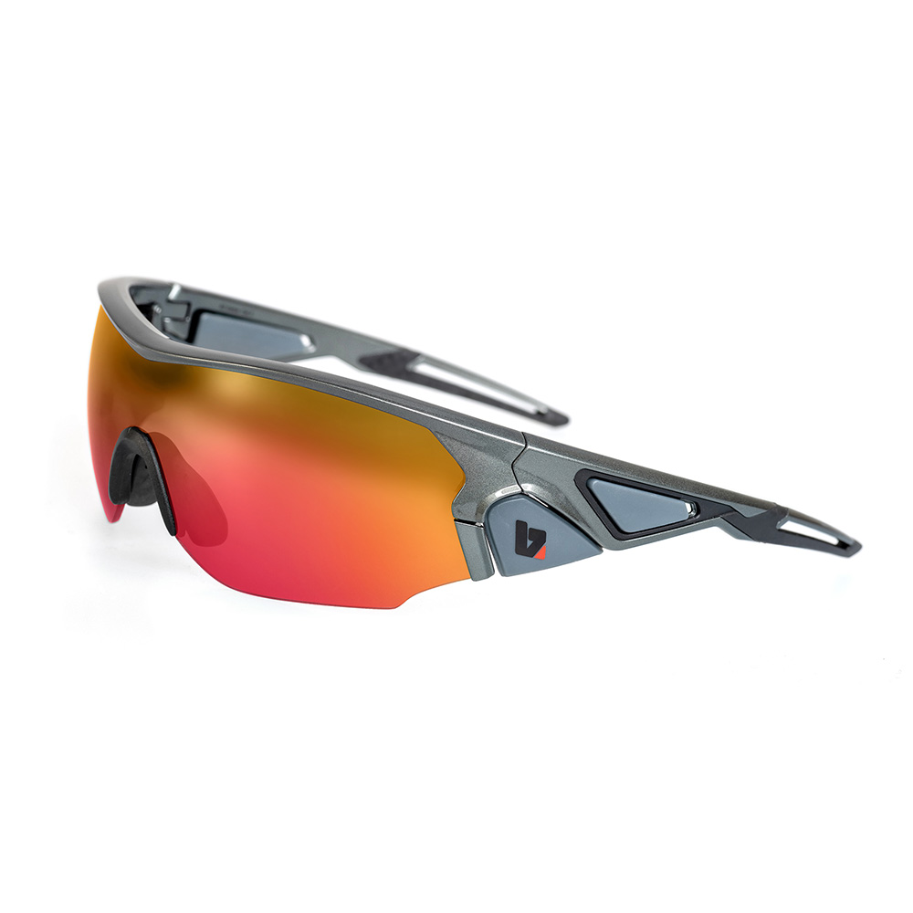 BZ Optics Crit Sunglasses Revo Orange Mirror Lenses Graphite Frame