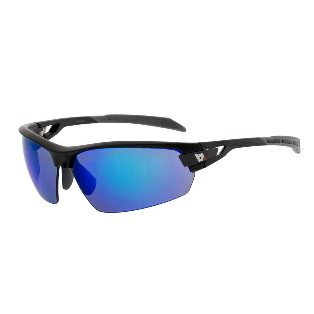BZ Optics PHO Sunglasses Blue Mirror Lenses Matt Black Frame
