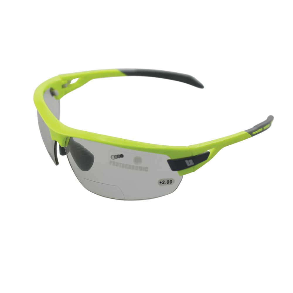 BZ Optics PHO Sunglasses Photochromic Bi-Focal Lenses +1.5 Yellow Frame