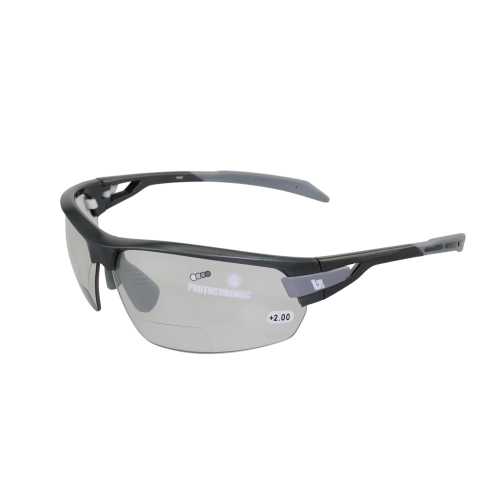 BZ Optics PHO Sunglasses Photochromic Bi-Focal Lenses +1.5 Graphite Frame
