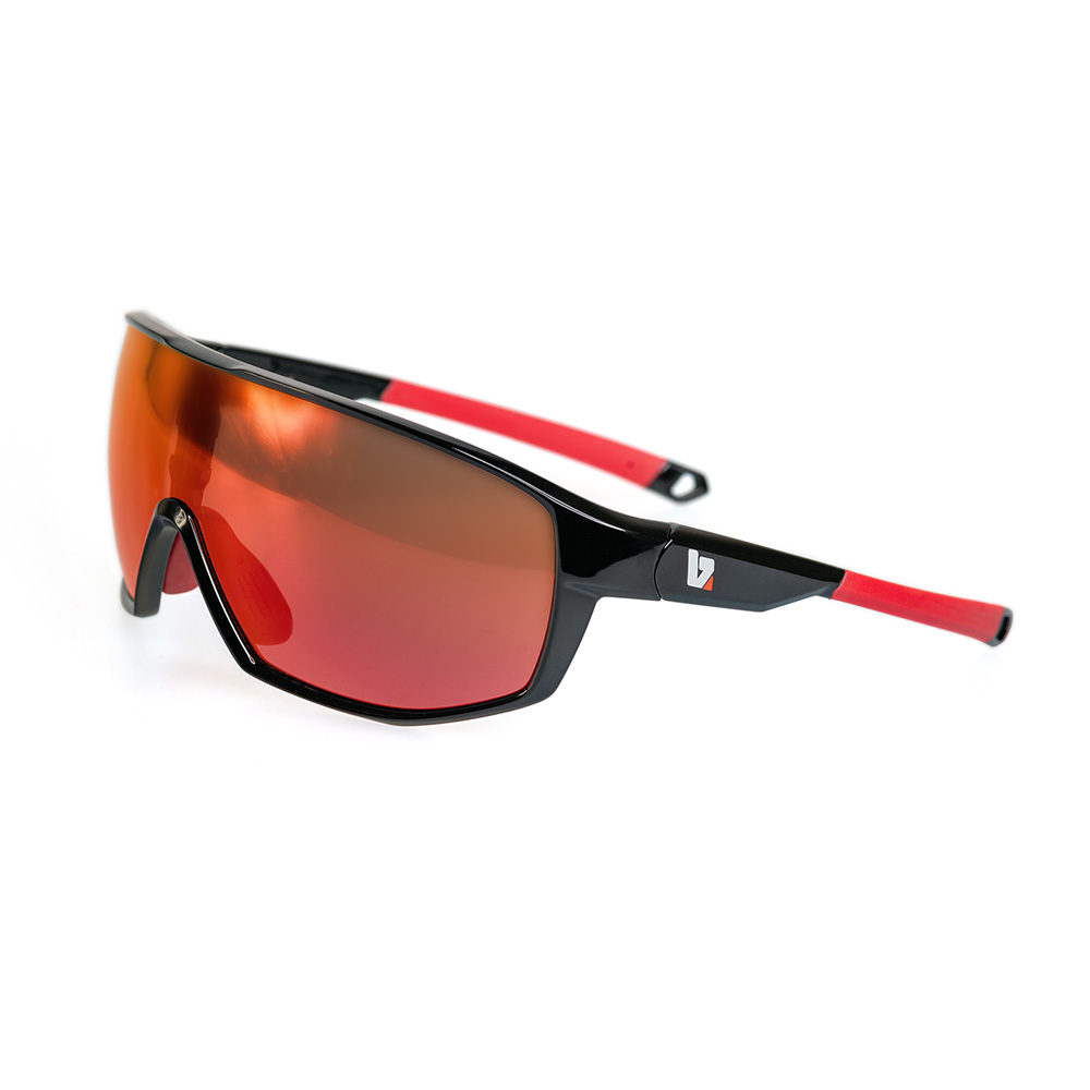 BZ Optics RST Sunglasses Red Mirror Lenses Black Frame