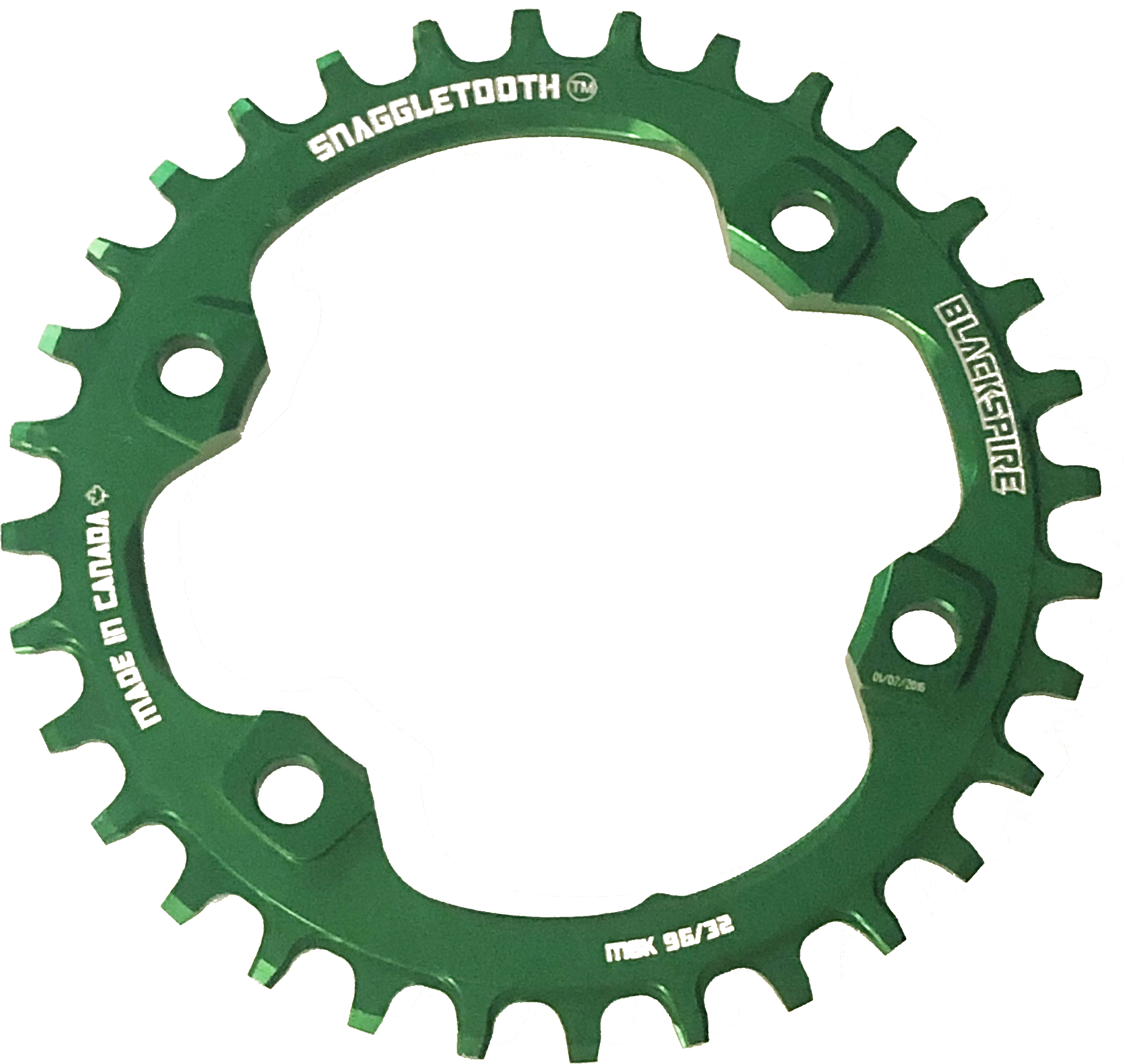 Blackspire Snaggletooth XT8000 32T 96BCD 4 Bolt NarrowWide Chainring Lime Green
