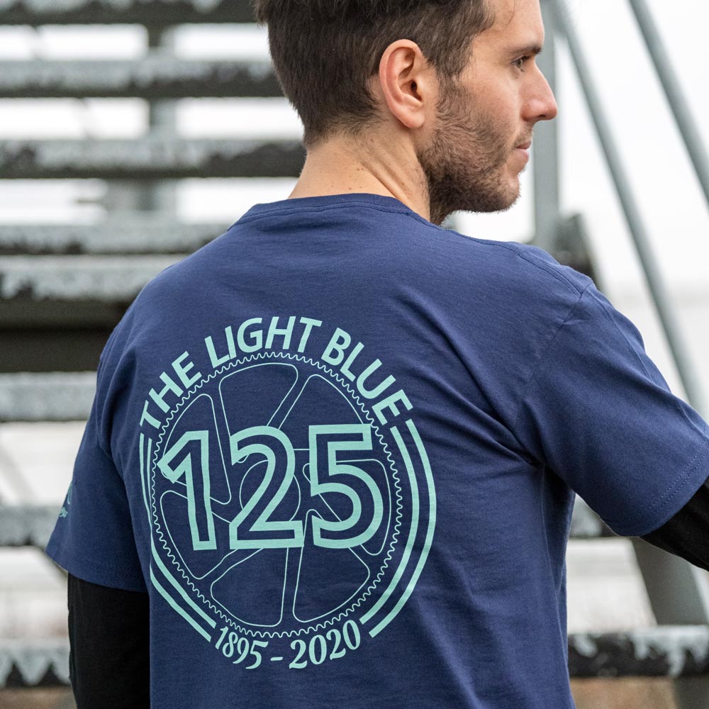 Light Blue Sport Navy Blue 125th Anniversary T-Shirt